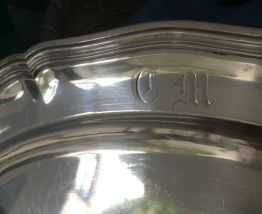Plat métal argenté Christofle style Louis XV