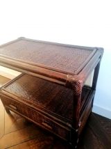 Meuble d'appoint en rotin 1960