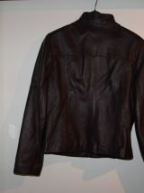 blouson en cuir marron Lotus