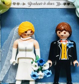 Cadre de mariage Playmobil, caseau de mariage original