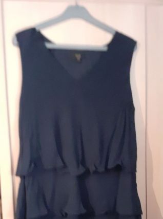 Robe bleue -  chic - T 46 - doublure