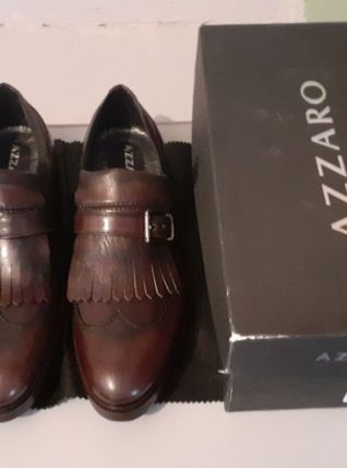 Mocassins Marrons Azzaro T43 Portés une fois.