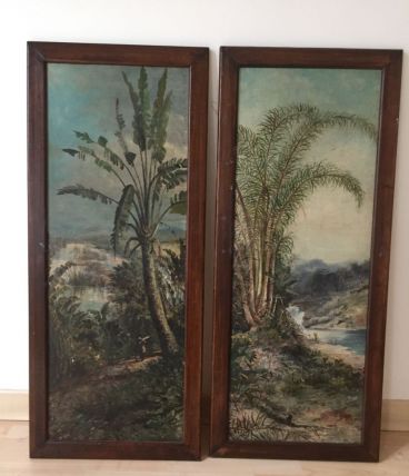 Peintures sur bois Epoque  Neo-coloniale