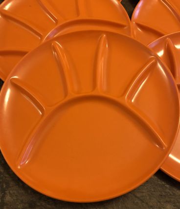 6 assiettes à fondue vintage