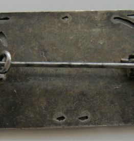 Broche argent massif émaillé AUDAX cyclisme féminin vintage