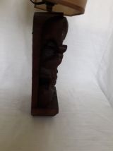 Ancienne applique bois sculpté divinité / Luminaire vintage