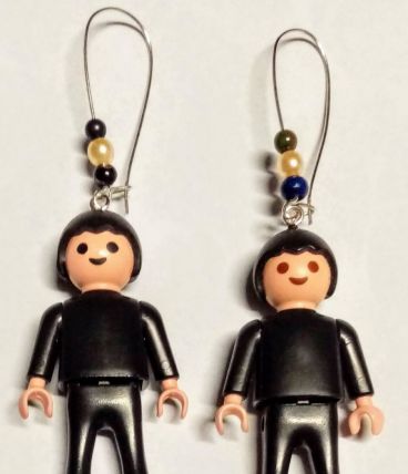 Boucles d'oreilles de fantaisie pendantes avec figurines de 