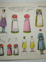 Ancien 3 cartons epinal pellerin poupee a habiller costumes