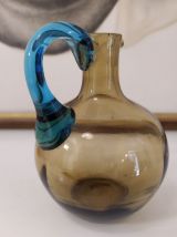 Vase pichet ambre en verre soufflé