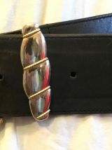 Ceinture vintage cuir et serpent véritable