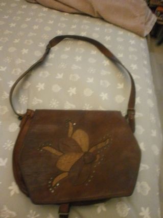 sac cuir vintage année 80 