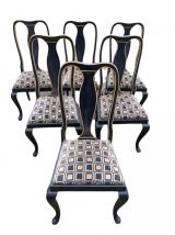 Lot de six chaises " Chippendale " assise tapissier