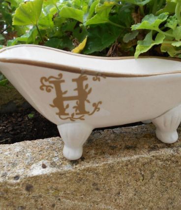BAIGNOIRE PORTE SAVON CERAMIQUE NEUF BLANC CREME HY 