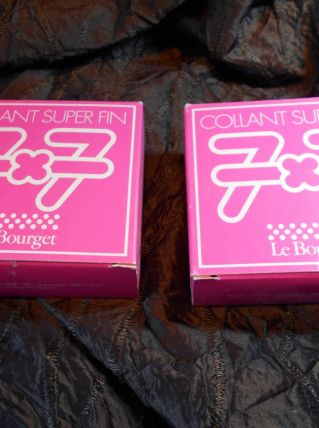 2 PAIRES DE COLLANTS LE BOURGET NEUF T 3 M BEIGE NATUREL 