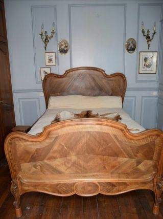 Lit 2 places bois fruitier + sommier matelas 