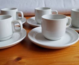 5 TASSES ET SOUCOUPES STYLE BISTRO