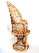 Fauteuil Emmanuelle en rotin de poupée 48 cm 