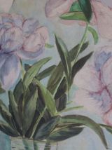 Nature morte aquarelle bouquet de pivoines