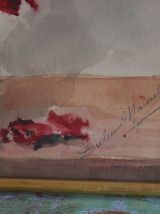 Tableau aquarelle bouquet d’anémones