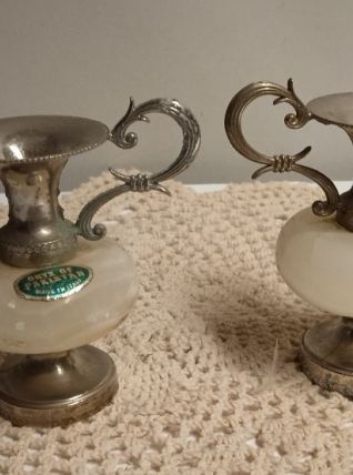 Bougeoirs coniques en onyx - Onyx Taper Candle Holders