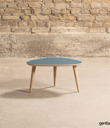 Table basse classique avec un plateau stratifié bleu (60x40)