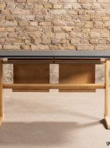 Bureau double Casala en hêtre massif rénové et relooké