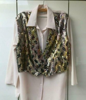 Chemisier rose et doré Casali - Taille Unique