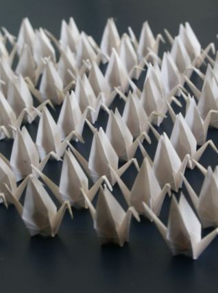 100 grues origami blanc, mariage, fête, baptême