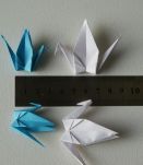 50 grues origami blanc, bleu mariage, fête, baptême