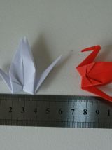 50 grues origami blanc et rouge mariage, fête, baptême, déco