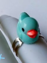 Bague réglable petit canard et mare de fée