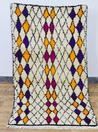 Tapis berbère losanges coloré 190 X 100 CM