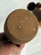 Paire de céramique à glaçure brune et terre crue - scandinav
