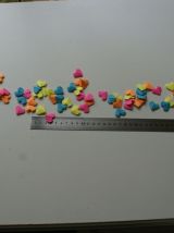 Lot de confettis coeurs en origami Fluo couleurs vives