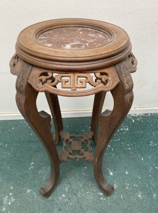 Sellette art nouveau avec marbre rose fin XIXème siècle