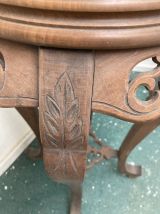 Sellette art nouveau avec marbre rose fin XIXème siècle