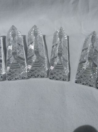 6 porte-couteaux en cristal taillé