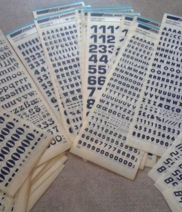 MECANORMA lettre chiffre transfert X 25 feuillets
