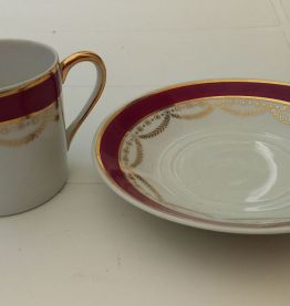 service café 6 tasses et soucoupes, porcelaine Limoges