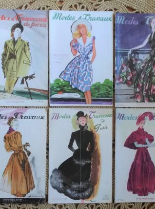 6 numéros "Modes et travaux" 1947