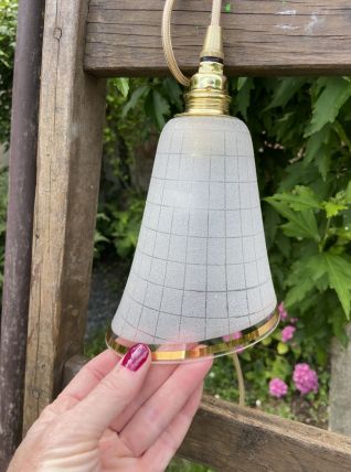 Baladeuse globe en verre granité vintage 1950
