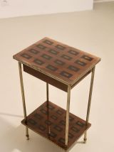  Table d’appoint art déco effet marquèterie.