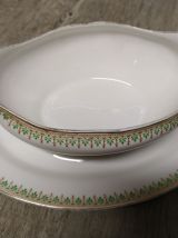 Saucière Aux Lions de Faïence Porcelaine France