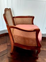 Bergère cannage style Louis XV, vers 1960 