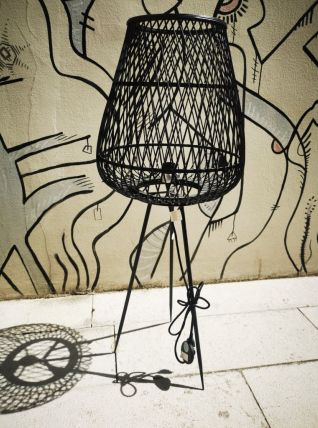 Luminaire bambou tressé