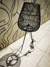 Luminaire bambou tressé
