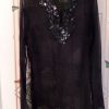 Top haut blouse tunique mousseline de soie et strass paillet
