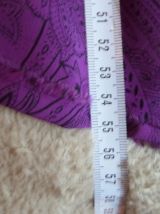 Tunique haut mousseline de soie transparent violet fait main