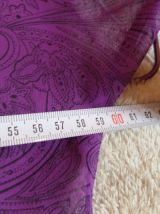 Tunique haut mousseline de soie transparent violet fait main