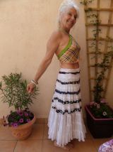 foulard carré triangle pointu crop top dos nu fait main